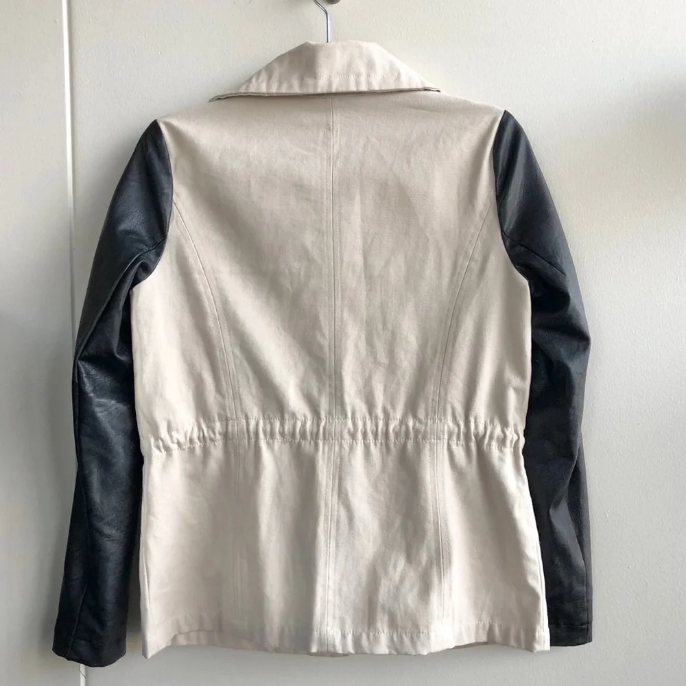 Canvas & Faux Leather Jacket - Picture 4 of 7